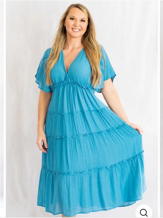 Umgee Dresses & Skirts - NWOT Umgee Blue Boho Tiered Maxi Dress  size Medium